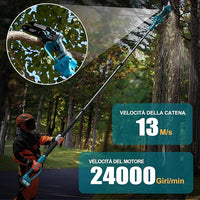 Μίνι αλυσοπρίονο 4 σε 1 με 2 μπαταρίες, ψαλίδι και τηλεσκοπικό κοντάρι