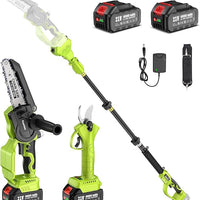 Κιτ μίνι αλυσοπρίονου 4 σε 1 με ψαλίδι κλαδέματος, τηλεσκοπικό κοντάρι και 2 μπαταρίες