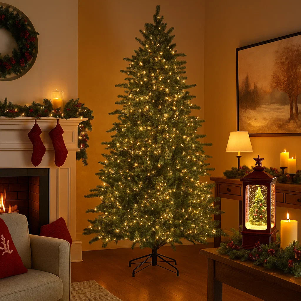 Χριστουγεννιάτικο δέντρο 210 εκ. με φώτα LED + τσάντα εξοικονόμησης χώρου